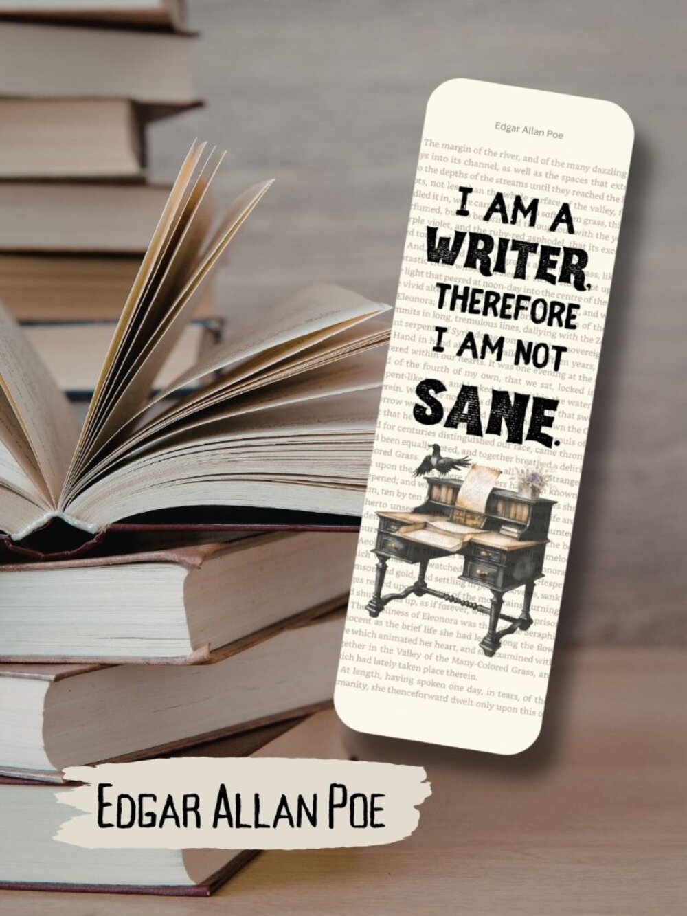 Edgar Allan Poe Bookish Book Page Bookmark